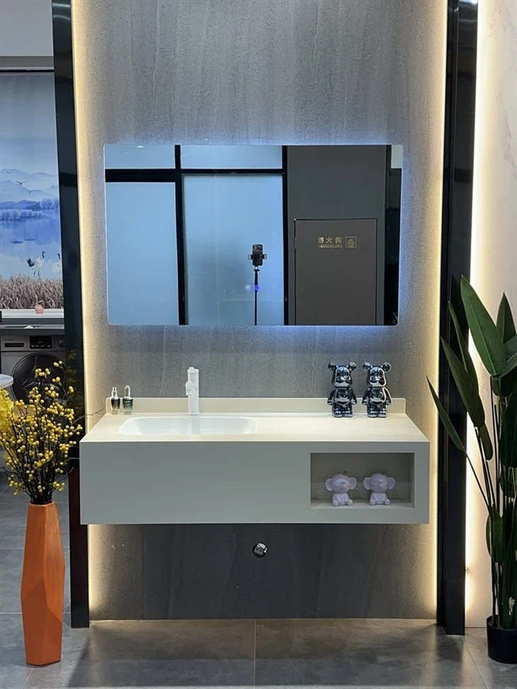 Open-air Bathroom Slate Cabinet