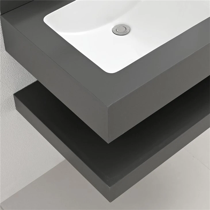 Pure Gray Sintered Stone Bathroom Vanity